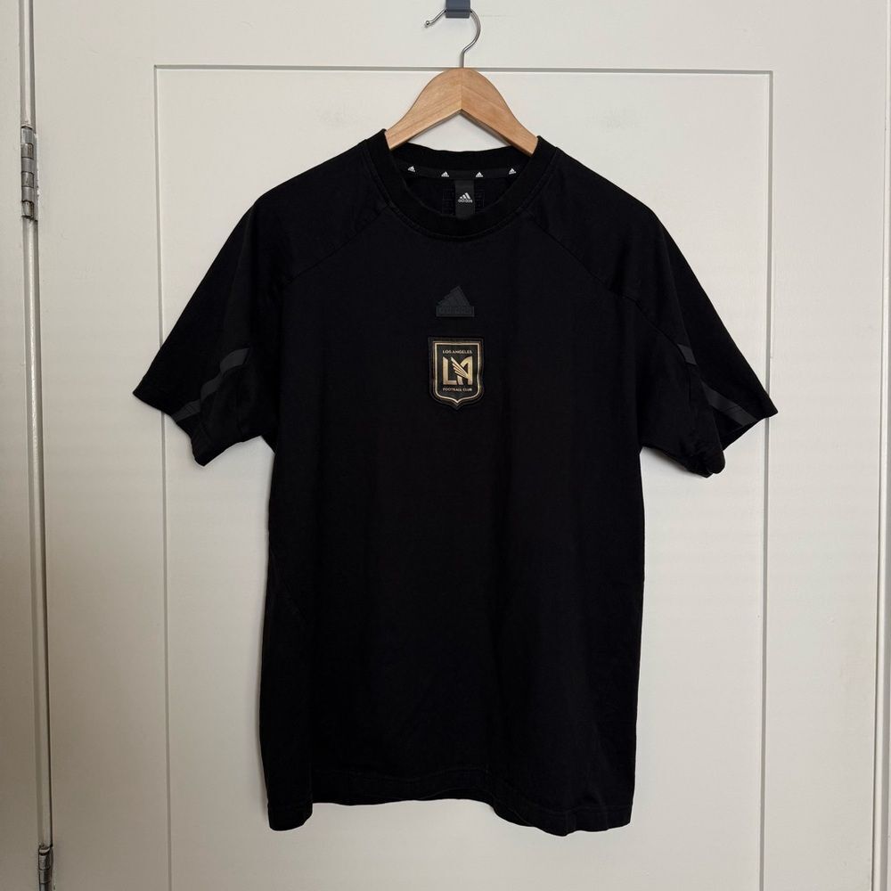 Adidas LA Los Angeles Football Club LAFC T-Shirt Soccer Black Mens Sz M Cotton